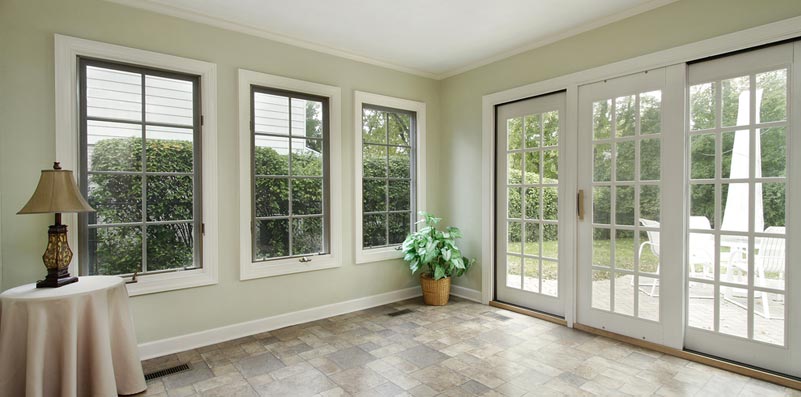 patio slider inside with white doors and windows